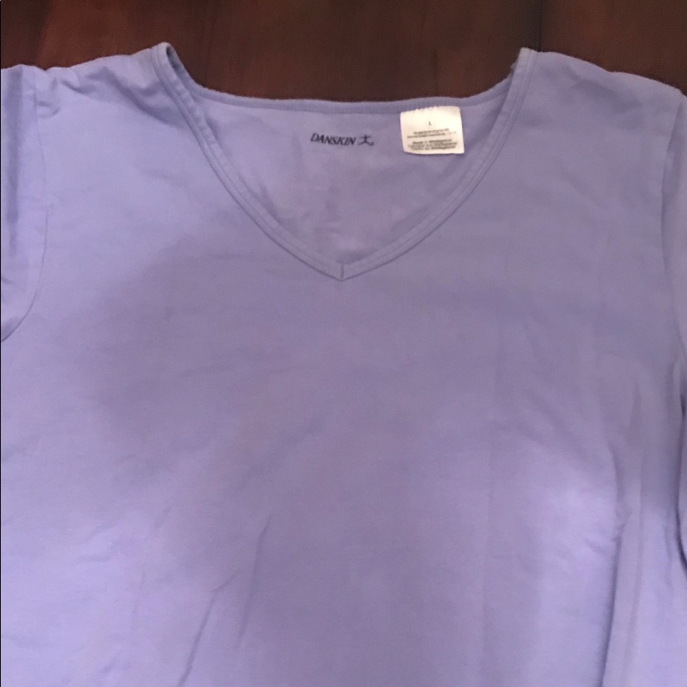 Danskin V-Neck Purple Exercise Top L